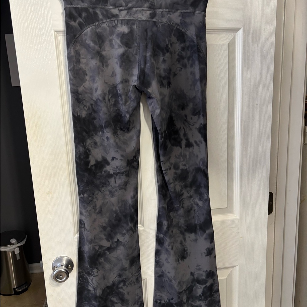 Lululemon Gray Tie-Dye Flare Leggings
